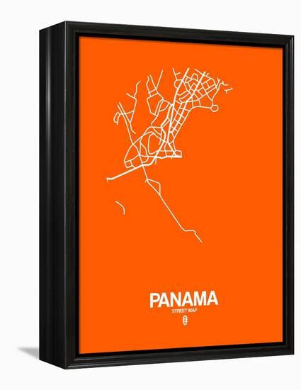 Panama Street Map Orange-NaxArt-Framed Stretched Canvas