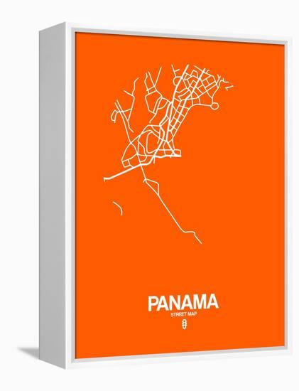 Panama Street Map Orange-NaxArt-Framed Stretched Canvas