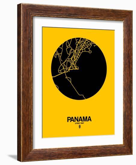 Panama Street Map Yellow-NaxArt-Framed Art Print