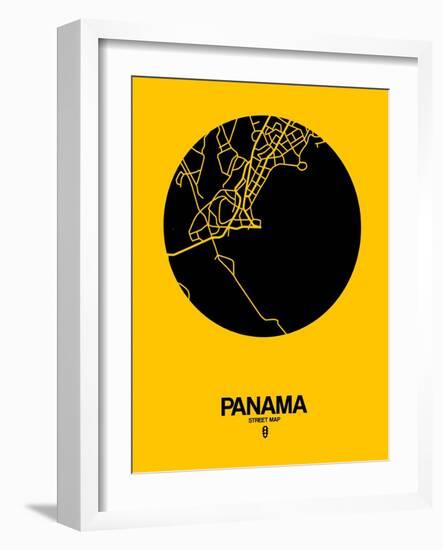 Panama Street Map Yellow-NaxArt-Framed Art Print