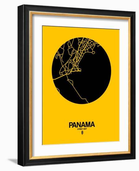 Panama Street Map Yellow-NaxArt-Framed Art Print