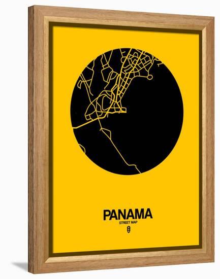 Panama Street Map Yellow-NaxArt-Framed Stretched Canvas