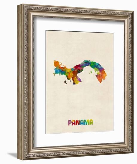 Panama Watercolor Map-Michael Tompsett-Framed Art Print