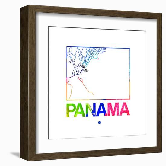 Panama Watercolor Street Map-NaxArt-Framed Art Print