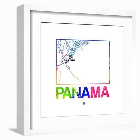 Panama Watercolor Street Map-NaxArt-Framed Art Print