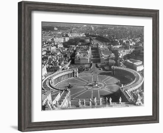 Panaromic View of Rome from Atop St. Peter's Basilica Looking Down on St. Peter's Square-Margaret Bourke-White-Framed Photographic Print