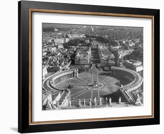 Panaromic View of Rome from Atop St. Peter's Basilica Looking Down on St. Peter's Square-Margaret Bourke-White-Framed Photographic Print