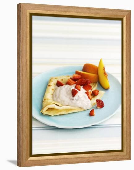 Pancakes with Fruit and Yoghurt Sauce-Gareth Morgans-Framed Premier Image Canvas