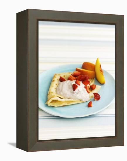 Pancakes with Fruit and Yoghurt Sauce-Gareth Morgans-Framed Premier Image Canvas