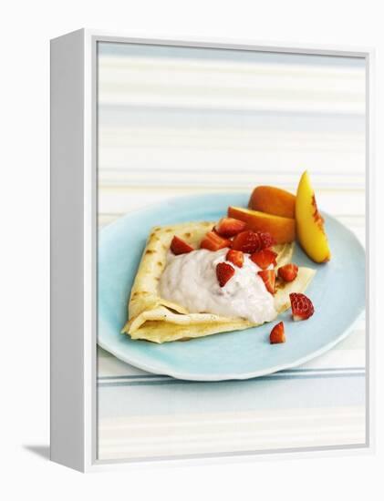 Pancakes with Fruit and Yoghurt Sauce-Gareth Morgans-Framed Premier Image Canvas