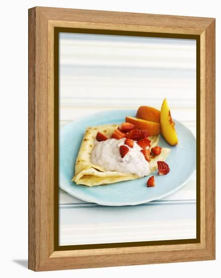 Pancakes with Fruit and Yoghurt Sauce-Gareth Morgans-Framed Premier Image Canvas