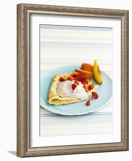 Pancakes with Fruit and Yoghurt Sauce-Gareth Morgans-Framed Photographic Print