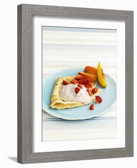 Pancakes with Fruit and Yoghurt Sauce-Gareth Morgans-Framed Photographic Print