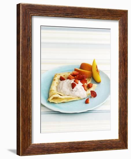 Pancakes with Fruit and Yoghurt Sauce-Gareth Morgans-Framed Photographic Print