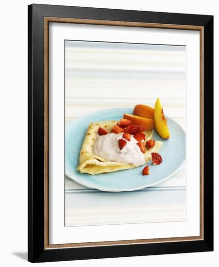 Pancakes with Fruit and Yoghurt Sauce-Gareth Morgans-Framed Photographic Print