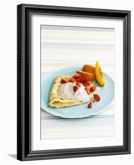 Pancakes with Fruit and Yoghurt Sauce-Gareth Morgans-Framed Photographic Print