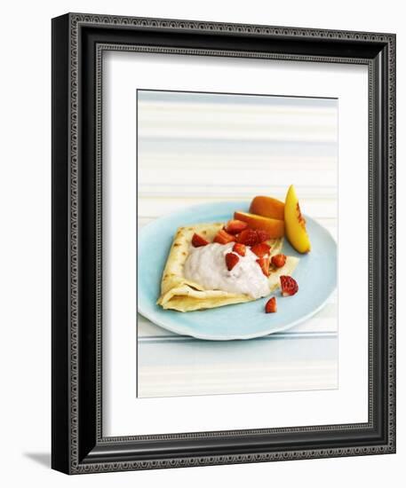 Pancakes with Fruit and Yoghurt Sauce-Gareth Morgans-Framed Photographic Print