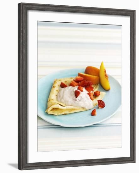 Pancakes with Fruit and Yoghurt Sauce-Gareth Morgans-Framed Photographic Print