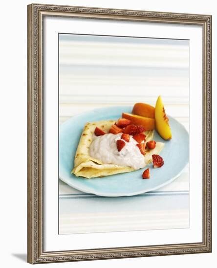 Pancakes with Fruit and Yoghurt Sauce-Gareth Morgans-Framed Photographic Print