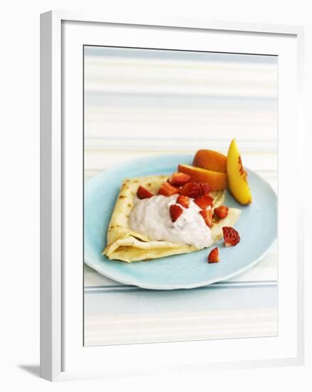 Pancakes with Fruit and Yoghurt Sauce-Gareth Morgans-Framed Photographic Print