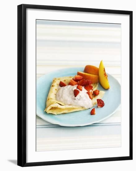 Pancakes with Fruit and Yoghurt Sauce-Gareth Morgans-Framed Photographic Print