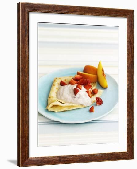 Pancakes with Fruit and Yoghurt Sauce-Gareth Morgans-Framed Photographic Print