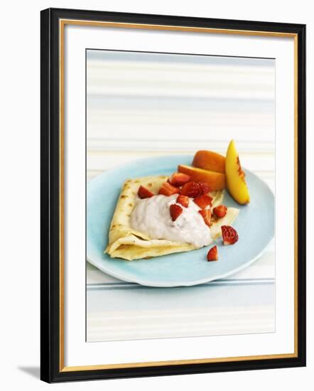 Pancakes with Fruit and Yoghurt Sauce-Gareth Morgans-Framed Photographic Print