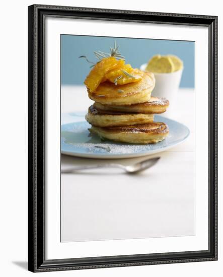 Pancakes with Orange Slices and Maple Syrup-Jan-peter Westermann-Framed Photographic Print