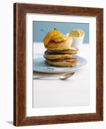 Pancakes with Orange Slices and Maple Syrup-Jan-peter Westermann-Framed Photographic Print