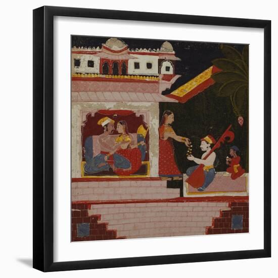 Pancham Ragini - a Handmaiden of an Enamoured Couple Rewards a Musician-null-Framed Giclee Print