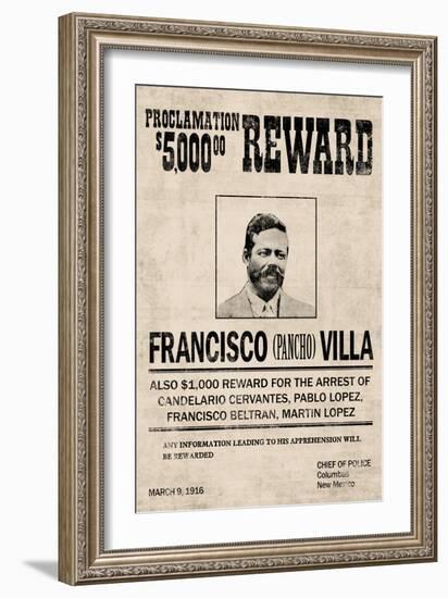 Pancho Villa Wanted-null-Framed Art Print