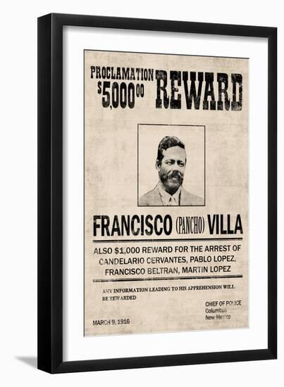 Pancho Villa Wanted-null-Framed Art Print