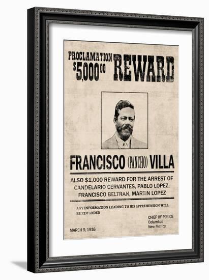 Pancho Villa Wanted-null-Framed Art Print