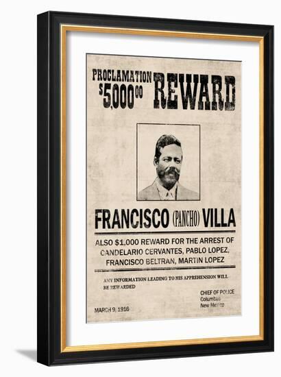 Pancho Villa Wanted-null-Framed Art Print