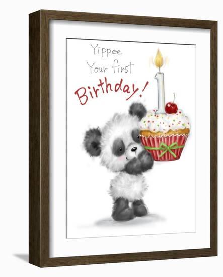 Panda Birthday-MAKIKO-Framed Giclee Print