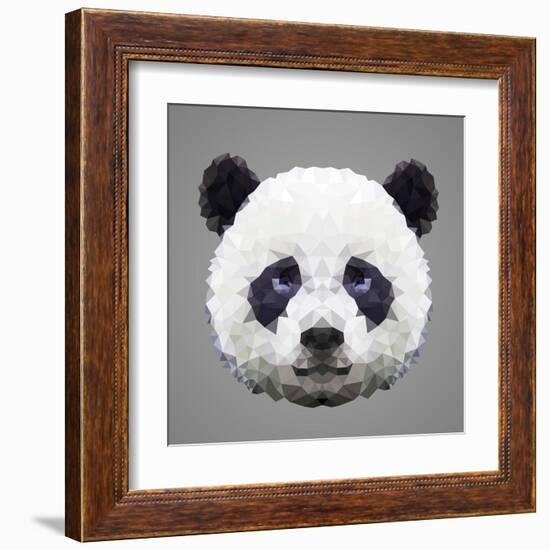 Panda Low Poly Portrait-kakmyc-Framed Art Print