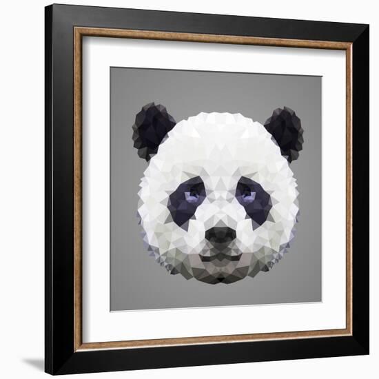 Panda Low Poly Portrait-kakmyc-Framed Art Print