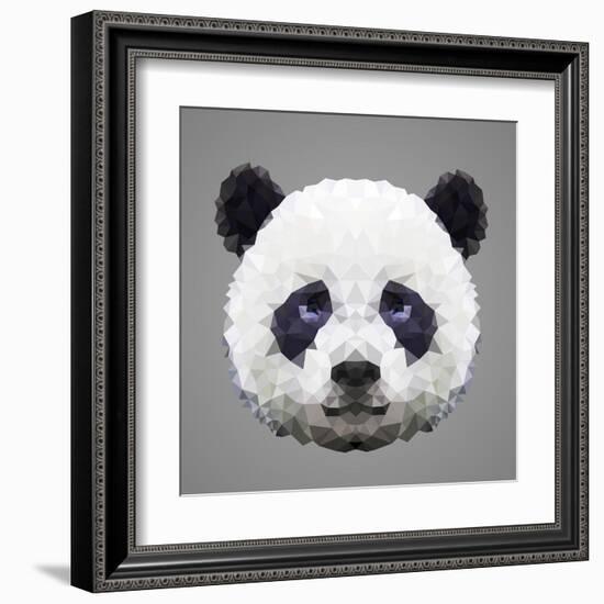 Panda Low Poly Portrait-kakmyc-Framed Art Print