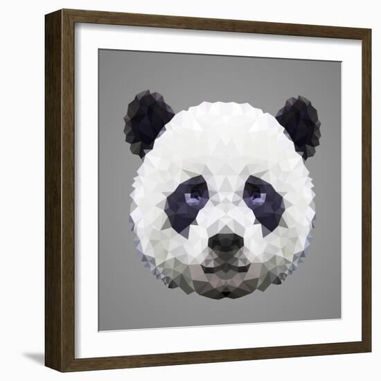 Panda Low Poly Portrait-kakmyc-Framed Art Print