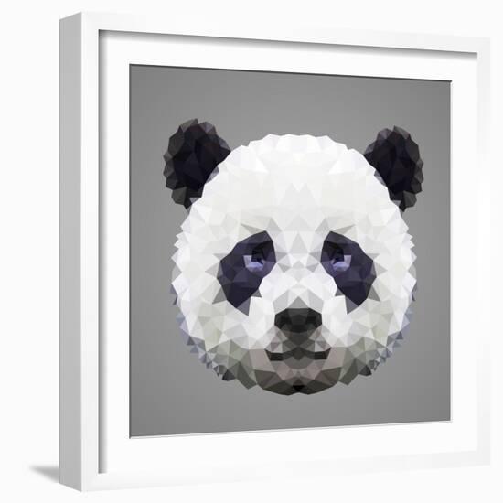 Panda Low Poly Portrait-kakmyc-Framed Art Print