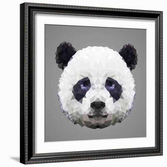 Panda Low Poly Portrait-kakmyc-Framed Art Print