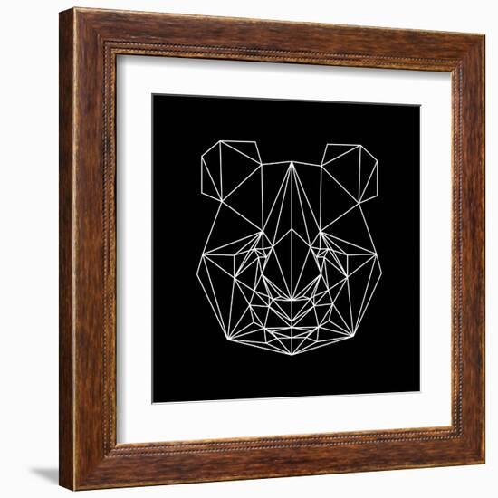 Panda on Black-Lisa Kroll-Framed Art Print