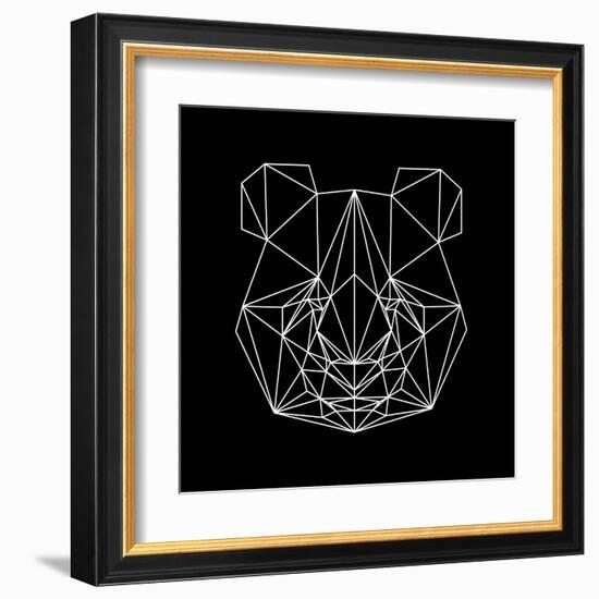 Panda on Black-Lisa Kroll-Framed Art Print