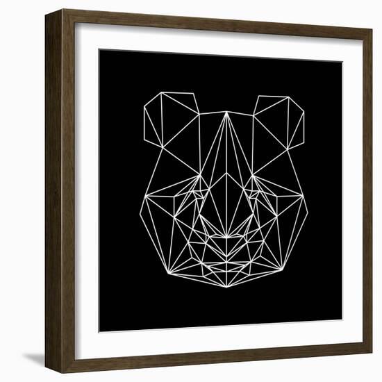 Panda on Black-Lisa Kroll-Framed Art Print