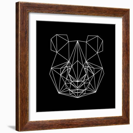 Panda on Black-Lisa Kroll-Framed Art Print