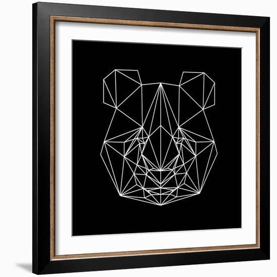 Panda on Black-Lisa Kroll-Framed Art Print