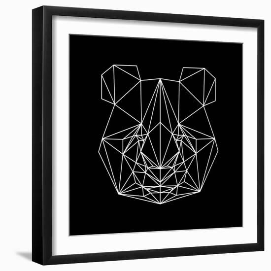 Panda on Black-Lisa Kroll-Framed Art Print