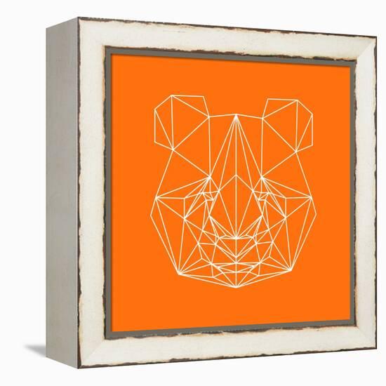 Panda on Orange-Lisa Kroll-Framed Stretched Canvas