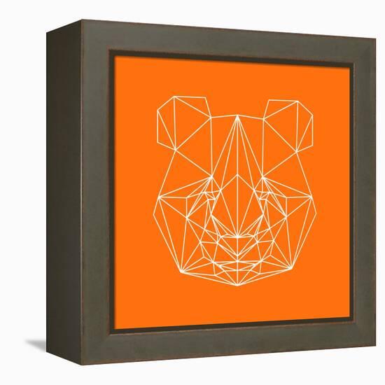 Panda on Orange-Lisa Kroll-Framed Stretched Canvas