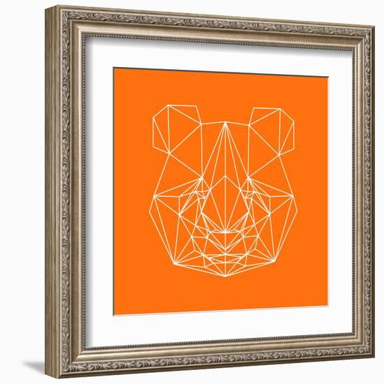 Panda on Orange-Lisa Kroll-Framed Art Print